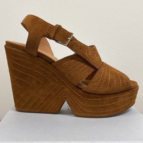 NWT Robert Clergerie Darlene Platform Suede Sandals MSRP $695 - Picture 2 of 9